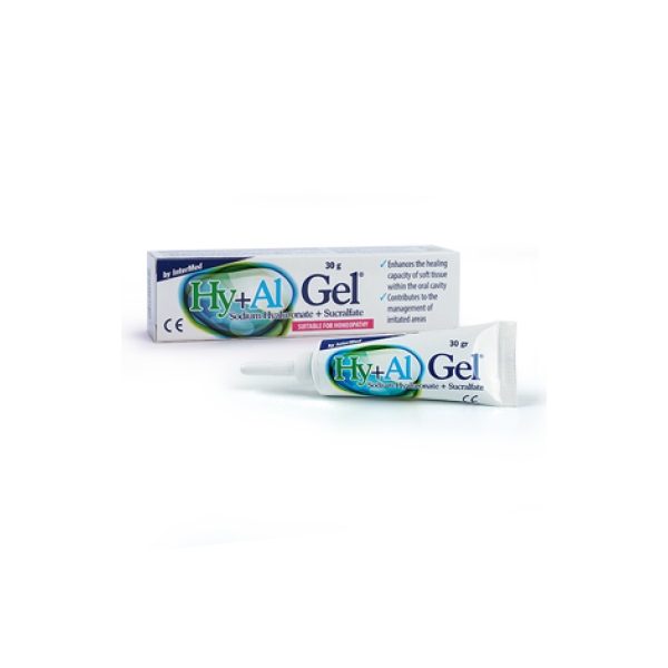 Intermed Hy+Al Gel Στοματική Γέλη Επούλωσης Μαλακών Ιστών, 30gr